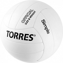 Мяч волейбольный Torres Simple V32105 синтетическая кожа бело-черный